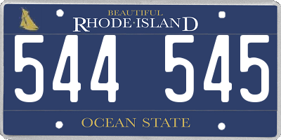 RI license plate 544545