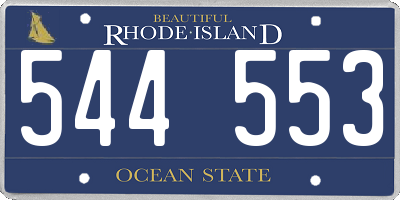 RI license plate 544553