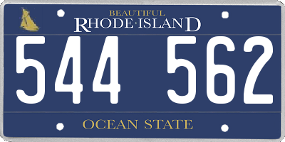 RI license plate 544562