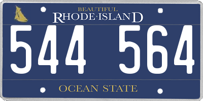 RI license plate 544564