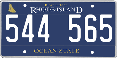 RI license plate 544565