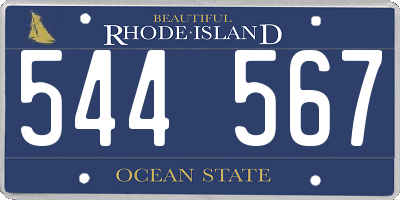 RI license plate 544567