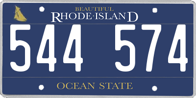 RI license plate 544574