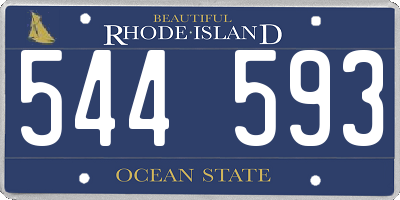 RI license plate 544593
