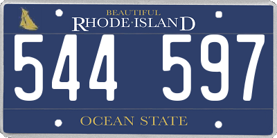 RI license plate 544597