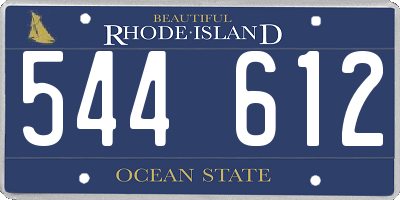 RI license plate 544612