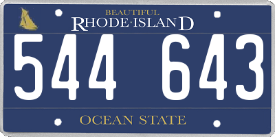 RI license plate 544643