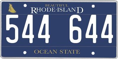 RI license plate 544644