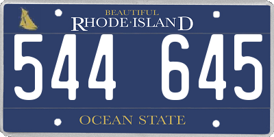 RI license plate 544645