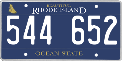 RI license plate 544652