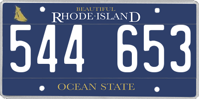 RI license plate 544653