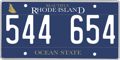 RI license plate 544654