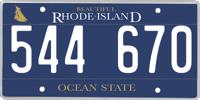 RI license plate 544670