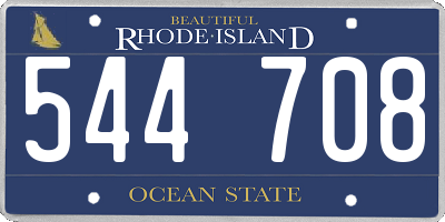 RI license plate 544708