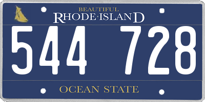 RI license plate 544728