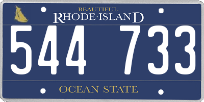 RI license plate 544733