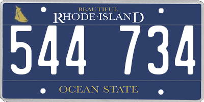 RI license plate 544734
