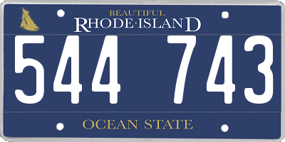 RI license plate 544743