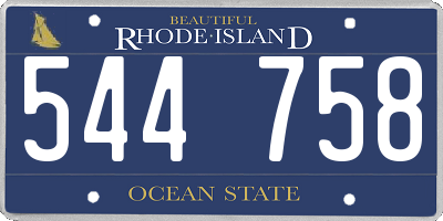 RI license plate 544758