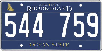 RI license plate 544759