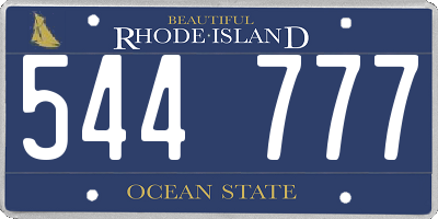 RI license plate 544777