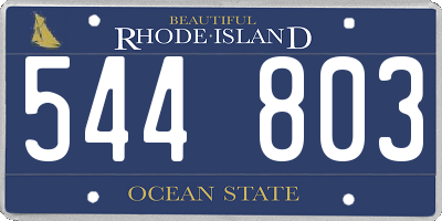 RI license plate 544803