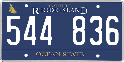 RI license plate 544836