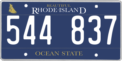 RI license plate 544837