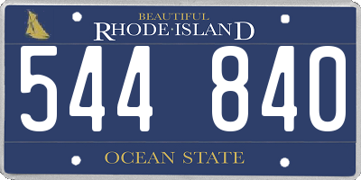 RI license plate 544840