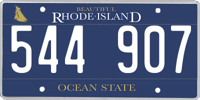 RI license plate 544907