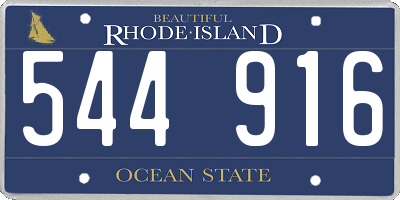 RI license plate 544916