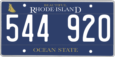 RI license plate 544920
