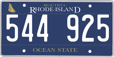 RI license plate 544925