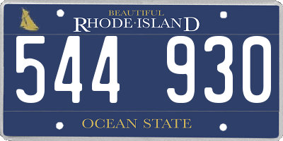 RI license plate 544930