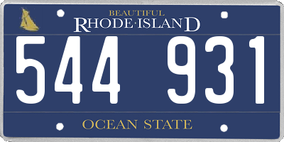 RI license plate 544931
