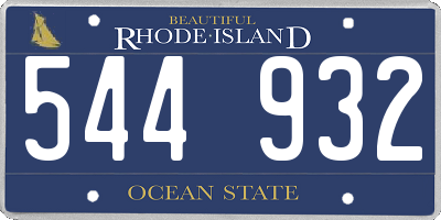 RI license plate 544932