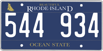 RI license plate 544934