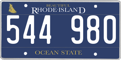 RI license plate 544980