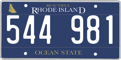 RI license plate 544981
