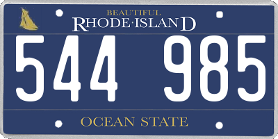 RI license plate 544985