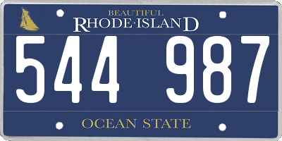 RI license plate 544987