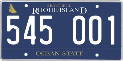 RI license plate 545001