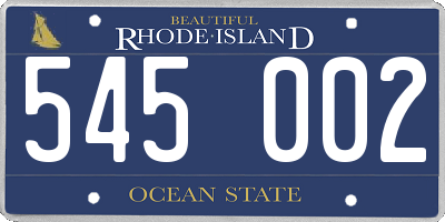 RI license plate 545002