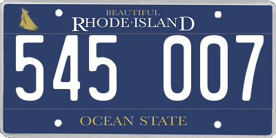 RI license plate 545007