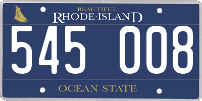 RI license plate 545008