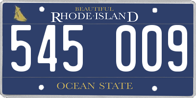 RI license plate 545009