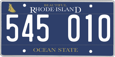 RI license plate 545010