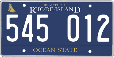 RI license plate 545012