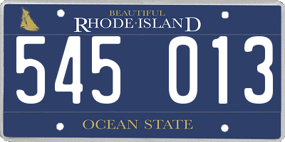 RI license plate 545013