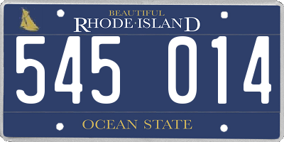 RI license plate 545014
